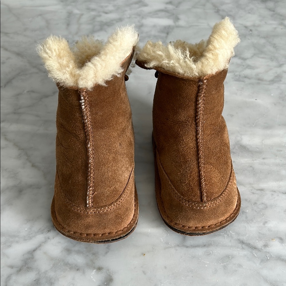 UGG Brown and Cream Cozy Ankle Boots